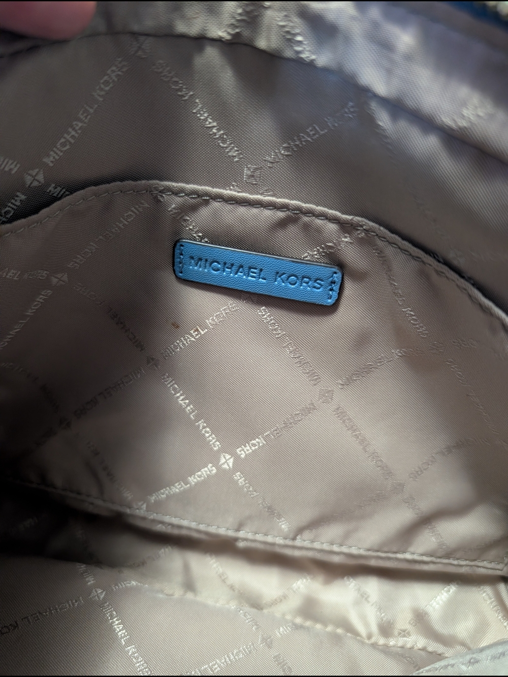Michael Kors Light Blue MK Monogram Logo Crossbody! - Picture 2 of 4
